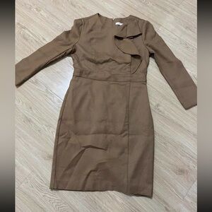 Brown long-sleeved dress